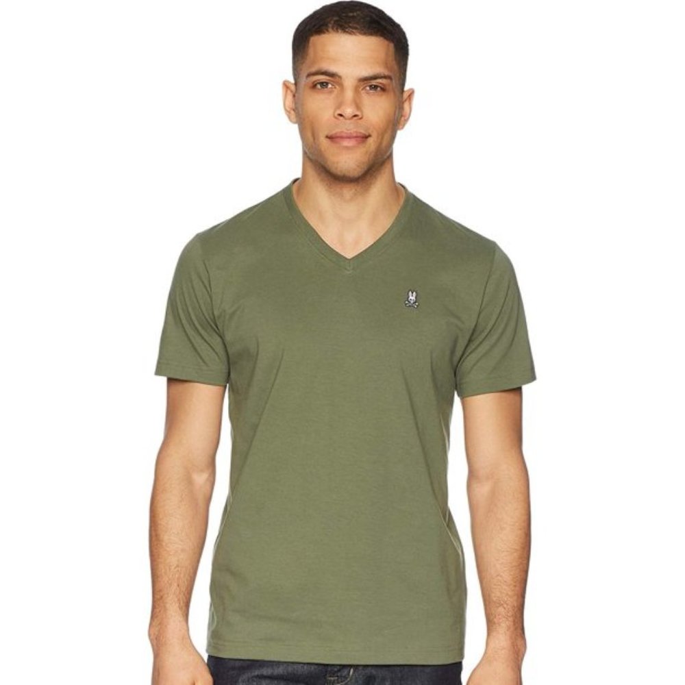 PSYCHO BUNNY V-neck T-shirt Lg In Kalamata